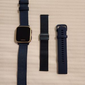 Garmin Venu Sq Music, Navy Blue with gold lining. Fresh from the factory.